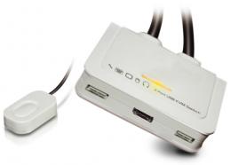 2-Port DisplayPort USB Cable KVM Switch, w/Audio, Mic and Hub