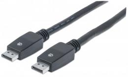 4K@60Hz DisplayPort-Kabel MANHATTAN DisplayPort-Stecker auf DisplayPort-Stecker, 7,5 m, schwarz