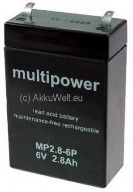 Akku Multipower MP2.8-6 PB 6V 2,8Ah Tunto Neata NT6-2.5 Sealead SL6-2.8 TNT T...