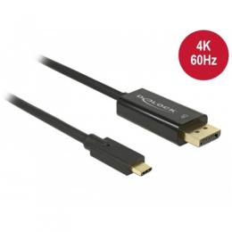 Delock USB Typ-C Stecker < DisplayPort Stecker (DP Alt Mode) 4K 60Hz, 3m, schwarz