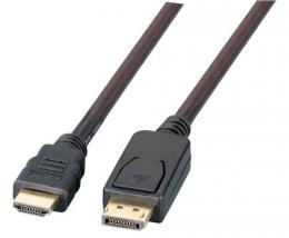 DisplayPort/HDMI Kabel 4K60Hz, A-A St-St, 5m, schwarz
