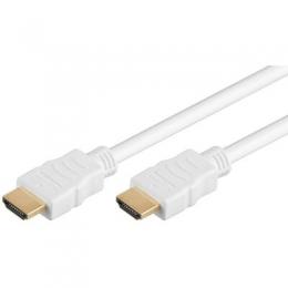 Goobay 1m HDMI Kabel 2.0 mit Ethernet, weiß [4K (2160p), bis zu 18Gbit/s, vergoldete Kontakte, ARC]