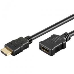 HDMI High Speed Verlngerungskabel with Ethernet Stecker/Buchse Schwarz 1m