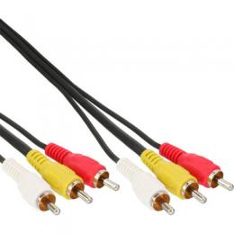 InLine Cinch Kabel, Audio/Video 3x Cinch, Stecker / Stecker, 1,5m