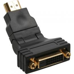 InLine HDMI-DVI Adapter, 19pol St auf 24+1 Bu, mit 180 Winkel, vergoldete Kontakte