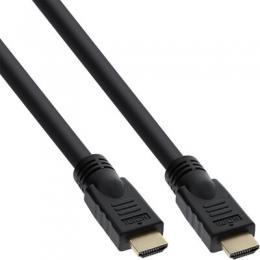 InLine HDMI Kabel, HDMI-High Speed mit Ethernet, Stecker / Stecker, schwarz / gold, 10m