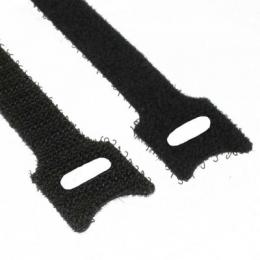 InLine Kabelbinder Klettverschluss schwarz [Länge 200mm, Breite 12mm, 10 Stück]