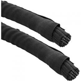 InLine Kabelkanal, Geflechtschlauch mit Polyestergewebemantel, selbstverschlieend in schwarz, 25mm Durchmesser , 2m