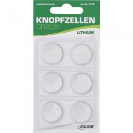 InLine Knopfzellen, 3V Lithium, CR2025, 6er Pack