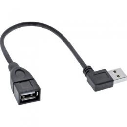 InLine Smart USB 2.0 Verlngerung gewinkelt, Stecker / Buchse, Typ A, schwarz, 0,2m