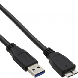 InLine USB 3.0 Kabel, A an Micro B, schwarz, 3m