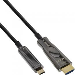 InLine USB Display AOC Kabel, USB Typ-C Stecker zu HDMI Stecker, 50m