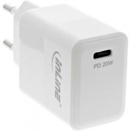 InLine USB PD Netzteil Ladegert Single USB Typ-C, Power Delivery, 20W, wei