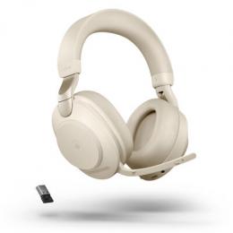 Jabra Evolve2 85 Headset, Stereo, kabellos, beige Bluetooth, inkl. Link 380 USB-A, optimiert für Unified Communication