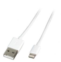 MFI USB 2.0 Kabel Typ-A auf Lightning, wei, 1m