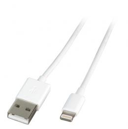 MFI USB2.0 Kabel Typ-A - Lightning, St.-St., 1,0m, wei,