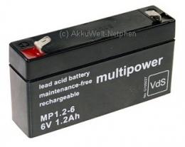 Multipower MP1.2-6 Anschluss 4,8mm 6.0V 1,2Ah