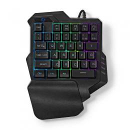 Nedis Gaming Einhand Tastatur kabelgebundene Einhand-Tastatur mit RGB-Beleuchtung