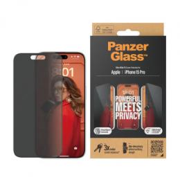 PanzerGlass™ Privacy Displayschutz iPhone 15 Pro Ultra-Wide Fit m. EasyAligner