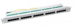 Patchpanel 25xRJ45 8/4 1HE ISDN, RAL9005, Cat. 3