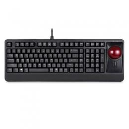 Perixx PERIBOARD-522, kabelgebundene Tastatur mit Trackball, US Layout, schwarz