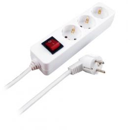 Ein Angebot für Steckdosenleiste 3 x Schutzkontakt mit Schalter, wei  aus dem Bereich Stromversorgung Netzwerk > Steckdosenleisten allgemein - jetzt kaufen.