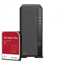 Synology DiskStation DS124 6TB WD Red Plus NAS-Bundle NAS inkl. 1x 6TB WD Red Plus 3.5 Zoll SATA Festplatte