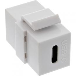 USB 3.1 Snap-In Einsatz, USB-C Buchse / Buchse, wei