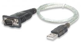 USB auf Seriell-Konverter MANHATTAN Zum Anschluss eines seriellen Gerts an einen USB-Port, Prolific PL-2303RA-Chipsatz, 0,45 m, Blister-Verpackung