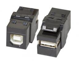 Ein Angebot für USB2.0 Snap-In Adapter schwarz A Buchse /B Buchse  aus dem Bereich Twisted-Pair > Keystone Komponenten > Keystone Adapter - jetzt kaufen.