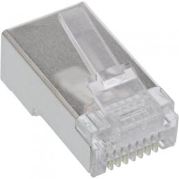 100er Pack InLine Modularstecker 8P4C RJ45 zum Crimpen auf Rundkabel, geschirmt