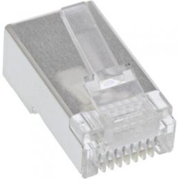 100er Pack, InLine Modularstecker 8P8C RJ45 zum Crimpen auf Rundkabel, geschirmt