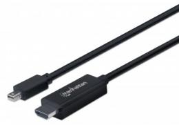 1080p Mini-DisplayPort auf HDMI-Kabel MANHATTAN Mini-DisplayPort-Stecker auf HDMI-Stecker, 1,8 m, schwarz
