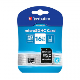16GB Verbatim microSDHC Class10 inkl. Adapter