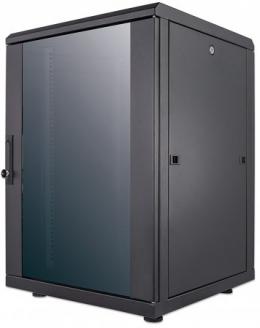 19'' Netzwerkschrank INTELLINET 16 HE, 878 (H) x 600 (B) x 600 (T) mm, Schutzklasse IP20, vollstndig montiert, schwarz