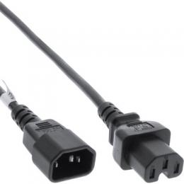 35er Bulk-Pack InLine Netzkabelverlngerung, Warmgertestecker gerade C15 auf Buchse gerade C14, 2m, schwarz