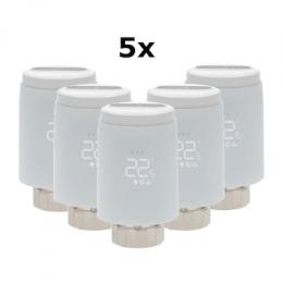 5x Nedis SmartLife Heizkörpersteuerung Zigbee 3.0 | Batteriebetrieben | LED | Android™ / IOS