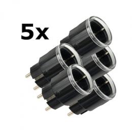 5x Shelly Plug S Gen3 Matter schwarz Bundle - kleiner smarter Stecker mit Bluetooth-Konnektivität und Leistungsmessung / Unterstützt bis zu 12 A 2500