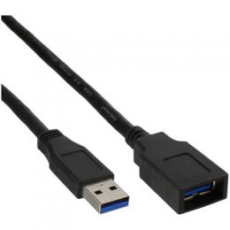 80er Bulk-Pack InLine USB 3.0 Kabel Verlngerung, A Stecker / Buchse, schwarz 1m