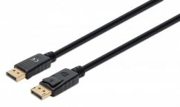 8K@60Hz DisplayPort 1.4 Kabel MANHATTAN DisplayPort-Stecker auf DisplayPort-Stecker, 1 m, untersttzt 4K@144Hz, HDR, vergoldete Kontakte, Rastnase und PVC-Ummantelung, schwarz