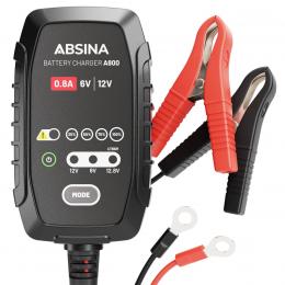 Absina Blei-/Gel-/Lithium-Ladegerät A800 7-Stufen Ladegerät 6V & 12V Akkus