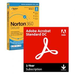 Adobe Acrobat Standard | 1 Jahr | Win/Mac inkl. Norton 360 Deluxe | 12 Monate | 5 Geräte