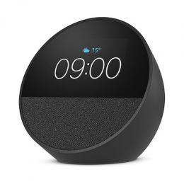 Amazon Echo Spot (2024), schwarz B-Ware Smart Clock, Erinnerungen, Wetter, Timer und mehr. Lass dir Songtitel anzeigen und steuere einfach per Sprach