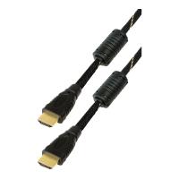 Anschlusskabel HDMI 19pol 2m 3D + Netzwerkfähig + 4K Nylon vergoldet