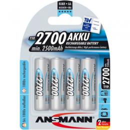 ANSMANN 5030842 NiMH-Akku Mignon AA, 2700mAh, 4er-Pack