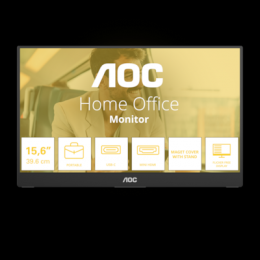 AOC 16T20E2 16 Zoll - Office Monitor IPS, FHD, 60 Hz, 4 ms GtG, Mini HDMI, 2x USB-C