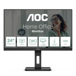 AOC 24P3CV 24 Zoll Full HD Monitor, höhenverstellbar, Lautsprecher, 100 Hz, HDMI, DisplayPort (in/out), USB-C (65W PD), RJ45, USB