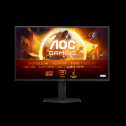 AOC 25G4SXU 25 Zoll Full HD Monitor, 310 Hz, 1 ms, FreeSync Prem., G-Sync comp., HDR10 (1920x1080, 2x HDMI 2.0, 1x DisplayPort 1.4) schwarz