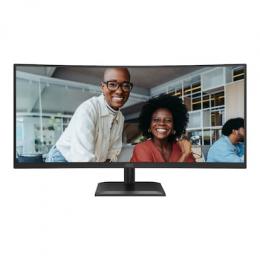 AOC CU34E4CV Curved Office Monitor 34 Zoll WQHD , höhenverstellbar, Lautsprecher, Webcam, schwarz