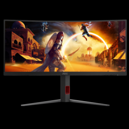AOC CU34G4Z - 34 Zoll WQHD Curved Monitor, 240 Hz, FreeSync Prem, HDR400 (3440x1440, 1ms GtG, 2x HDMI 2.1, 1x DisplayPort 1.4, USB Hub)